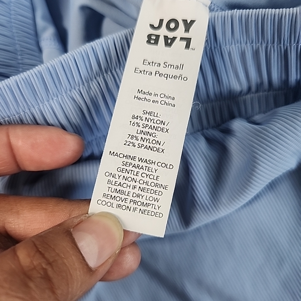 Joy Lab Game Day Double Layer Run Shorts 2.5" XSmall Elastic Waist Blue - Picture 5 of 9